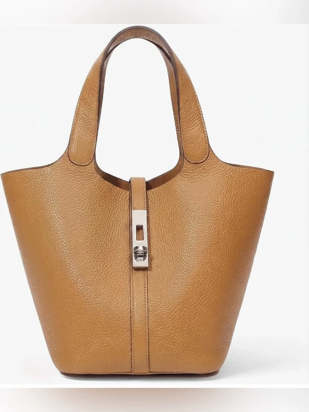 Brown Vegan Bucket Purse EUC